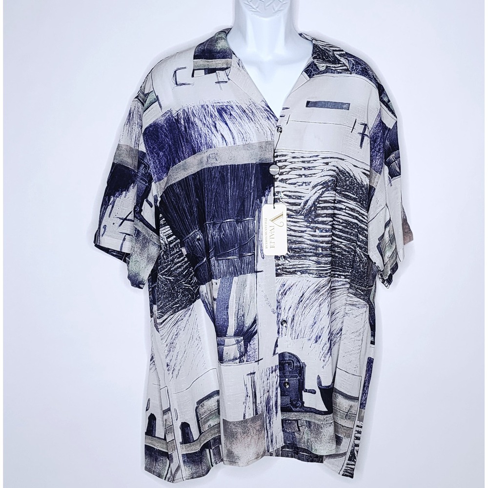 VIVALDI Mens Linen Blend Casual Short Sleeve Shirt Made in Italy NWT Sz. XL